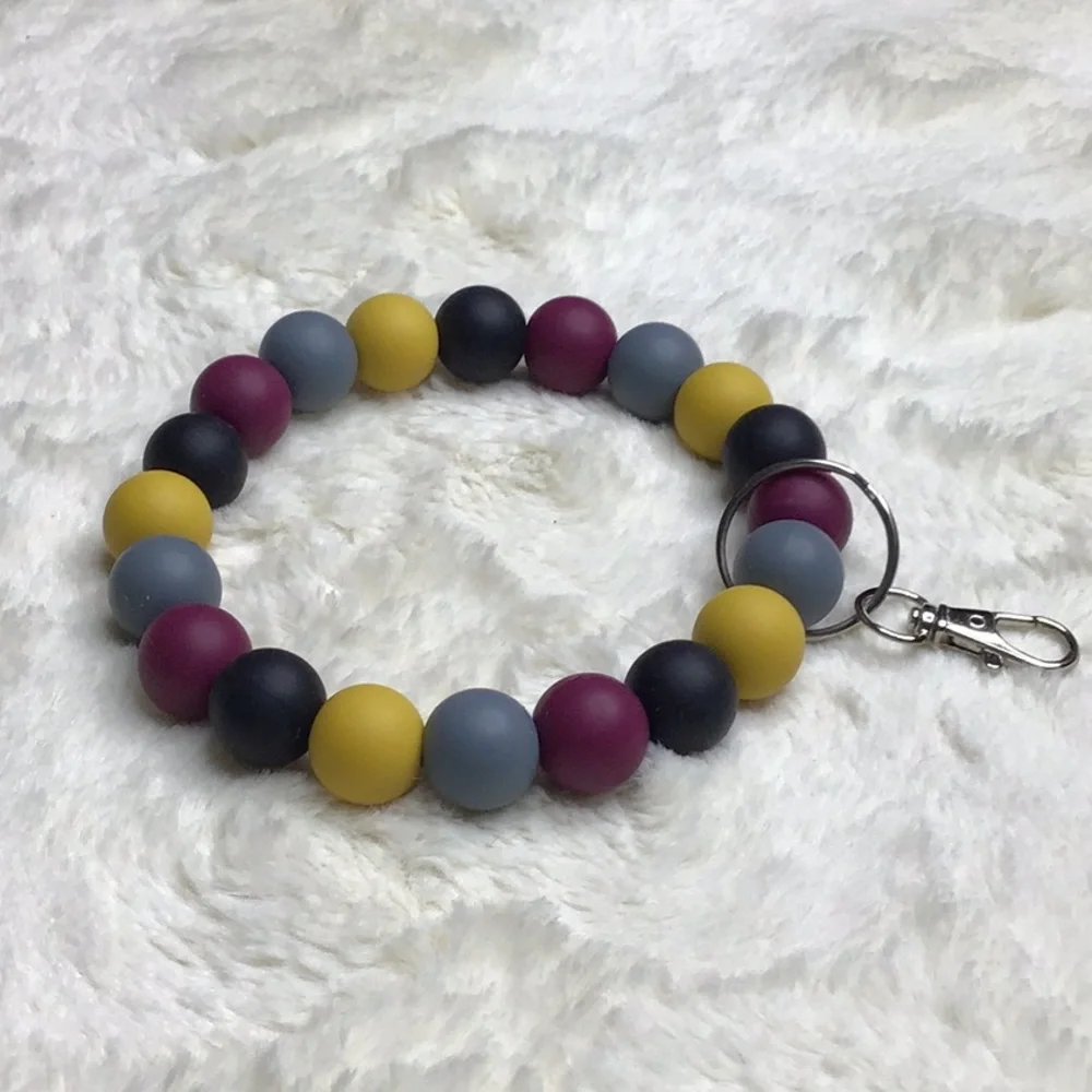 #173. Handmade Silicone bead wristlet. Made with bpa free 15mm silicone beads. - Picture 2 of 3